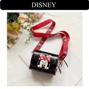 🦋 KIDS/MINI PURSE: Disney Mini Mouse Black Faux Leather Shoulder Bag, NWOT